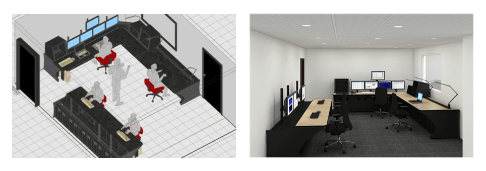 3-d visualization concept of an office